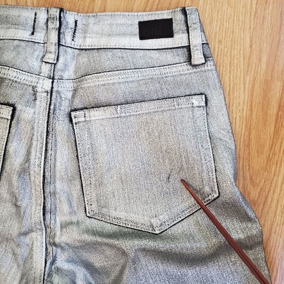 PAIGE Verdugo Ankle Silver Galaxy Metallic Jeans size 26 - Picture 15 of 16